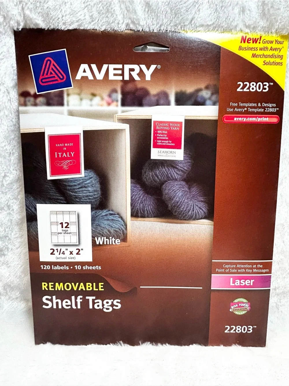 LOT Of 2 Avery 22803 White Removable Shelf Tags 2 1/4